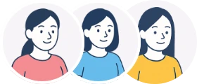 複数の女性のイラスト