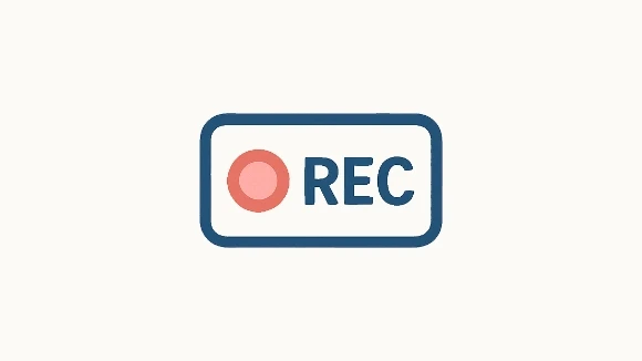 録画中を示す「REC」ボタンのイラスト