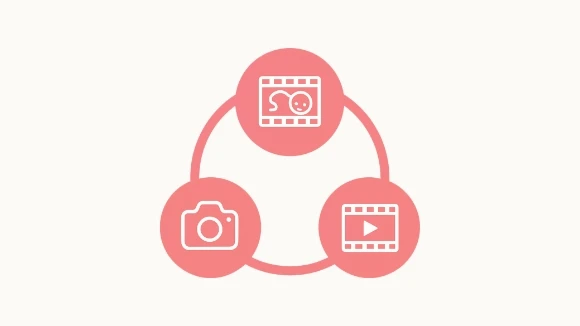 エコー動画館、おぎゃー動画館/写真館と併用のイメージのイラスト