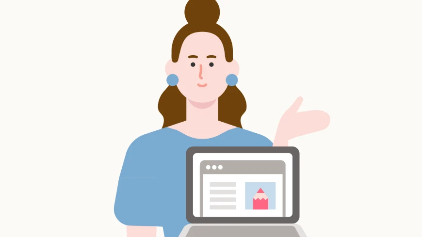 紹介しているイラスト