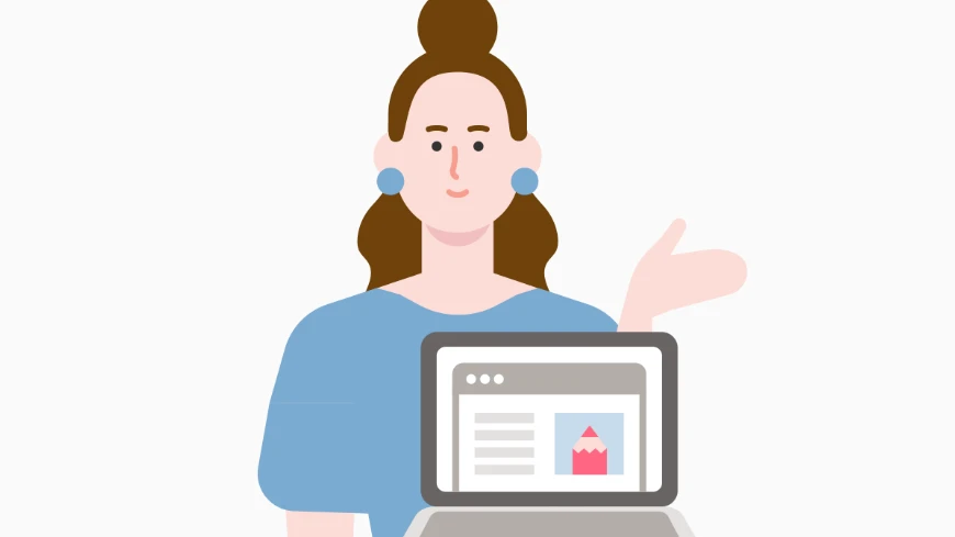 紹介しているイラスト